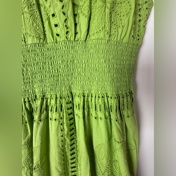 NWT Rails Fawn Embroidered 100% Cotton Midi Dress in Island Green - Picture 14 of 15